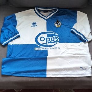 Men's Blue and White Futbol Jersey